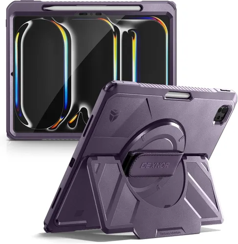Vista 40 de Dexnor Funda para iPad mini 7 (A17 Pro) 2024/mini 6 2021 de 8.3 pulgadas, funda protectora resistente con correa de mano giratoria de 360° y soporte
