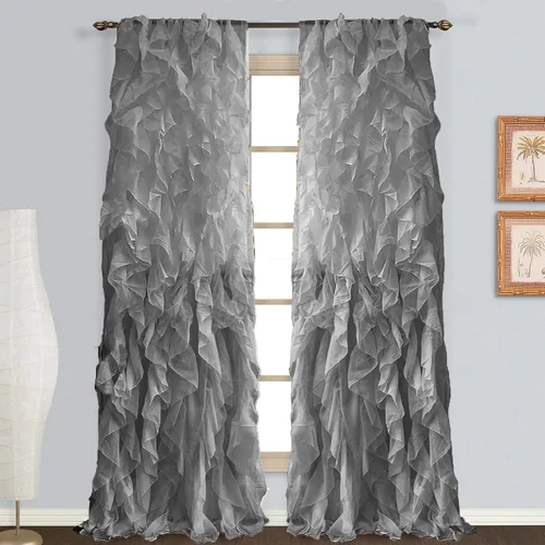Vista 7 de DiamondHome Cascade - Cenefa transparente con volantes (50 x 16 pulgadas)