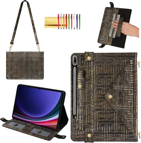 Vista 54 de Bolso Funda para Samsung Galaxy Tab S10 FE/S9 FE 10.9"/S9/S8/S7 11", Techcircle Folio con Soporte Cruzado, Billetera con Ranura para Lápiz S Pen