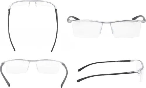 Vista 15 de Agstum Gafas de negocios sin montura de titanio puro, lentes transparentes