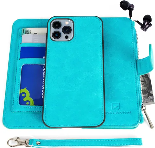 Vista 20 de MODOS LOGICOS Funda para iPhone 11, cartera desmontable, 2 en 1, almacenamiento en efectivo con cremallera, hasta 14 ranuras para tarjetas, 1 Negro