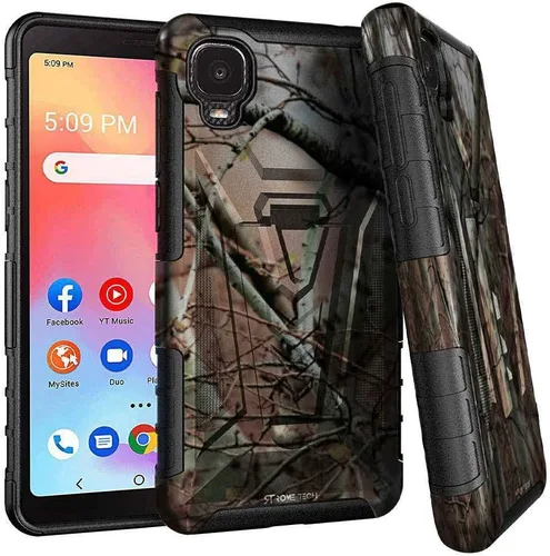 Vista 19 de Rome Tech Funda con clip para cinturón para Cricket Icon 3 de 6.5 pulgadas (2021) - Funda de teléfono celular de doble capa a prueba de golpes