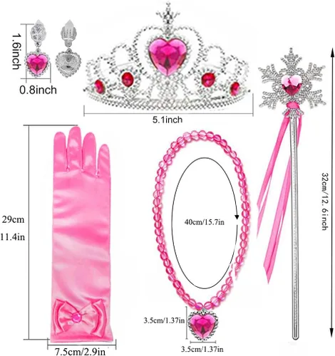 Vista 7 de Accesorios de disfraz de princesa Frozen Anna para niñas, accesorios de disfraz de princesa Anna para disfraz de Halloween