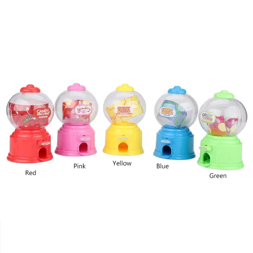 Vista 4 de Fdit Máquina portátil de caramelo para niños Mini dispensador de bolas de goma de plástico Regalo de jardín de infantes para niños (rojo)