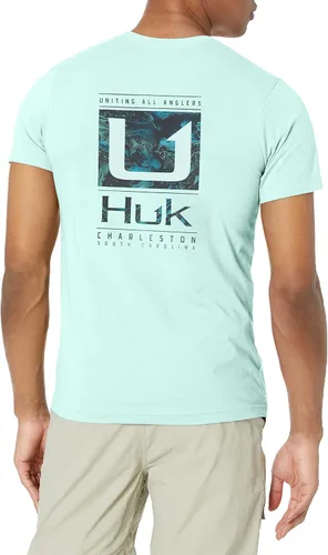 Vista 2 de HUK Mens Short Sleeve Tee Performance Fishing T-Shirt