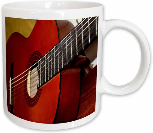 Vista 11 de 3dRose mug_112274_4 "Closeup Of A Classical Guitar" Taza de dos tonos, 11 onzas, negro/blanco
