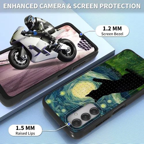 Vista 5 de Funda protectora resistente de doble capa para Samsung A14 5G (parte trasera con textura antideslizante), TPU suave a prueba de golpes, para Samsung