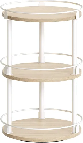 Vista 10 de YATINEY Organizador Lazy Susan, Estante Giratorio para Especias, Organizador de Mesa Giratoria para Especias de 2 Niveles, Soporte Industrial