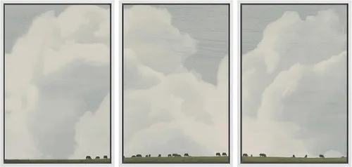 Vista 33 de SIGNWIN Lienzo enmarcado para pared, juego de arte sereno de pantanos con humedales verdes e ilustraciones de agua tranquila, arte moderno