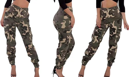 Vista 3 de LKOUS Pantalones cargo de camuflaje para mujer