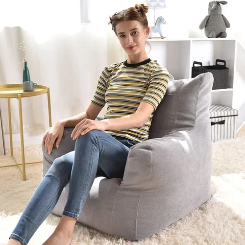 Vista 8 de Sofa Lazy Sack - Puf gigante para adultos (sin relleno), tumbona perezosa, tatami, ultra suave, funda para silla, muebles de sala de estar, asiento