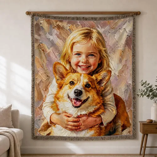 Vista 10 de callie Personalized Blanket with Oil Painting Photo - Customized Pet Lover Gifts - Dog Cat Memorial Gifts - Soft Cozy Warm Flannel/Sherpa Throw