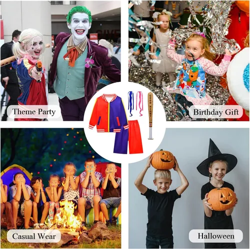 Vista 7 de ROSEZUZU Super Villain - Disfraz de cosplay para niñas, 4 piezas, 5-13 años