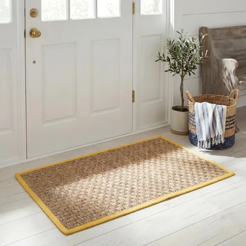 Vista 32 de SAFAVIEH Natural Fiber Collection NF114A - Alfombra de pasillo de hierba marina con patrón de tejido de cesta y borde, de 2 pies 6 pulgadas x 16