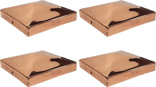 Vista 22 de Tapa de poste de pirámide de cobre macizo para postes de madera de 4 x 4 (3.5 x 3.5 pulgadas), cubierta de cobre real de calibre 20 de 0.031 in