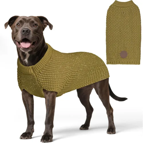 Vista 16 de KYEESE Suéter para Perro con Agujero para Correa para Perros Pequeños Machos Suéter Cálido con Hilo Reflectante Tejido Suave Ropa para Perros Machos