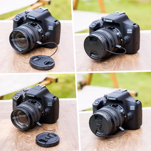 Vista 6 de JJC - Juego de 2 tapas de lente frontal de 37 mm con pinza central y goma elástica de lujo para cámaras Olympus, Panasonic, Canon, Nikon y otras