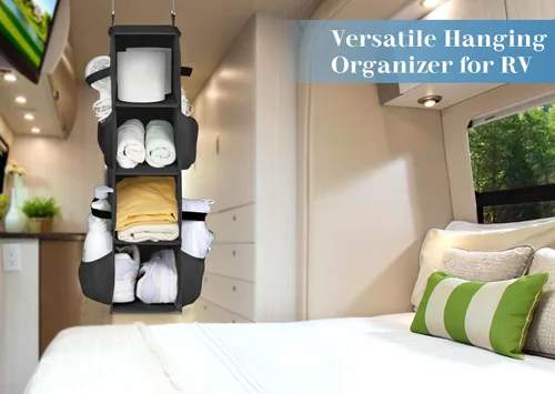 Vista 4 de SLEEPING LAMB Organizador corto de zapatos colgante para almacenamiento en armario con bolsillos laterales de malla con capacidad para 8 pares, Negro