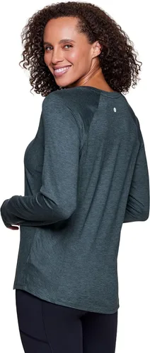Vista 4 de RBX Active - Camiseta de manga larga para mujer, súper suave, con teñido espacial, para correr