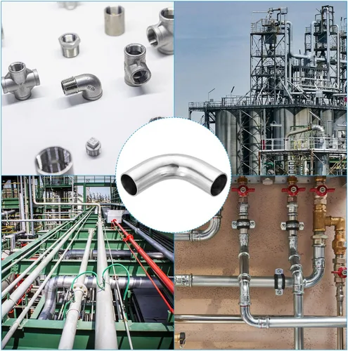 Vista 6 de PATIKIL Codo de 90 grados con curvatura de mandril, codo de escape de 1 pulgada OD de acero, conector de tubería de escape 304 de acero inoxidable