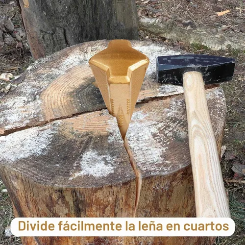 Vista 5 de Divisor manual de troncos de madera de 4 libras, 2 piezas, color dorado
