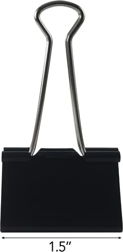 Vista 2 de Clipco Clips grandes para carpeta de 1.5 pulgadas, color negro (paquete de 48)