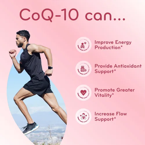 Vista 5 de Cápsulas blandas CoQ10 de 200 mg – Coenzima de absorción rápida Q10 200 mg Potente antioxidante para energía cardíaca y apoyo al envejecimiento
