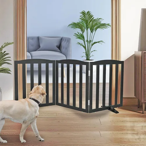 Vista 14 de Puerta Independiente para Perros para Interiores, Puerta para Perros Plegable, Puertas para Mascotas para Entradas, Escaleras o Pasillos, Puerta