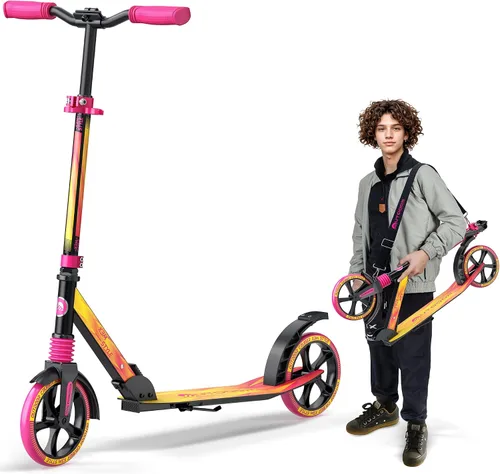 Vista 14 de Patinete Cruiser para exteriores a partir de 6 años, para niños, adolescentes y adultos, carga máxima de 250 libras, plegable, ruedas de 8 pulgadas