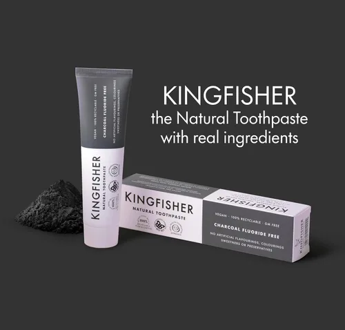 Vista 2 de Kingfisher Sin flúor Carbón Toothapste 3.4 fl oz