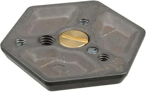 Vista 2 de Manfrotto Placa de montaje hexagonal de liberación rápida 130-38 con rosca de 3/8 pulgadas y tornillo de montaje empotrado