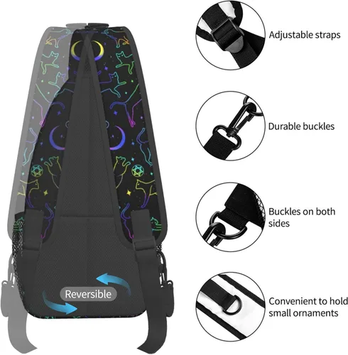 Vista 3 de Bolso bandolera para mujer, bolso cruzado tipo bandolera tipo bandolera para el hombro, bolsa de pecho para viajes, senderismo, gimnasio, antirrobo
