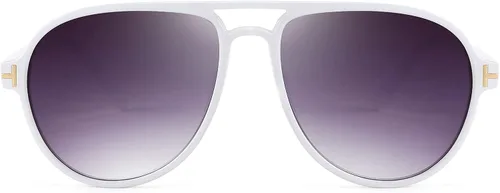 Vista 2 de YuJian Gafas de sol retro de plástico de gran tamaño Aviator de los años 70 para mujeres y hombres, montura clásica grande, gafas vintage