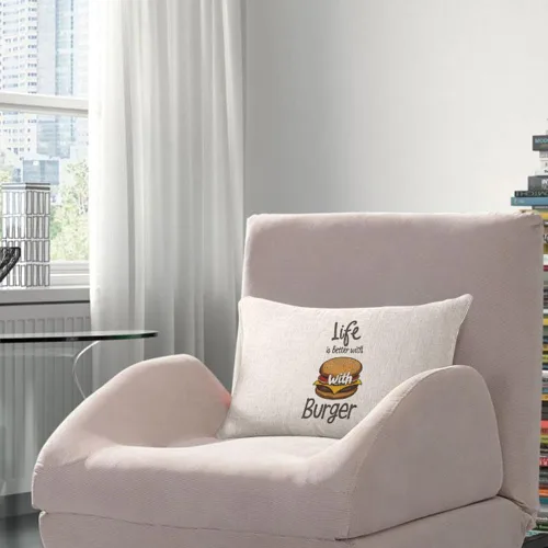 Vista 3 de AOYEGO Hamburguesa - Funda de almohada rectangular de 12 x 20 pulgadas, cita que la vida es mejor con hamburguesa con pan y queso, fundas