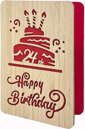 Vista 8 de Tarjeta de felicitación de feliz cumpleaños número 21, tarjeta de cumpleaños hecha a mano, tarjetas de felicitación de madera, tarjeta de cumpleaños