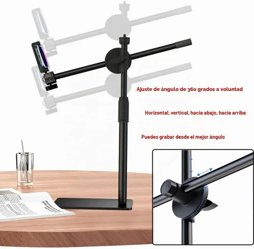 Vista 2 de HVAYING Soporte de montaje para teléfono y cámara para YouTube Live Video Cocina, maquillaje y manualidades, compatible con iPhone Logitech Webcam