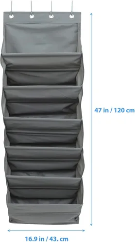Vista 9 de Cabilock Organizador colgante de zapatos, bolsa organizadora de zapatos plegable sobre la puerta, zapatero para puerta de armario, ahorro
