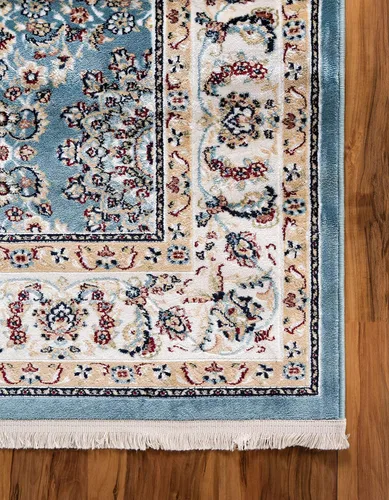 Vista 8 de Unique Loom Narenj Collection - Alfombra clásica con diseño de patrón texturizado tradicional, rectangular, 3 x 5 pies y 1 pulgada, azul/beige