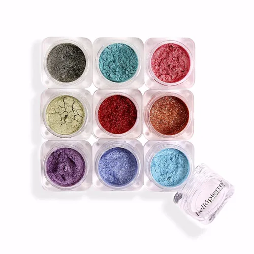 Vista 4 de bellapierre Shimmer Powder 9 Stack Sombra de ojos sin parabenos Maquillaje de ojos vegano y libre de crueldad – 9 unidades – Astrid