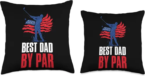 Vista 3 de Best Dad By Par Throw Pillow, 16x16, Multicolor