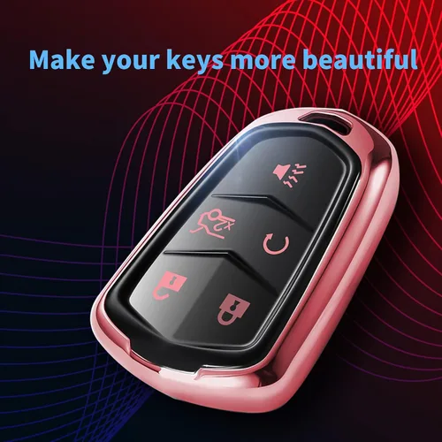 Vista 2 de Funda para llavero Cadillac, compatible con Cadillac CTS, SRX, XT5, ATS 15-19