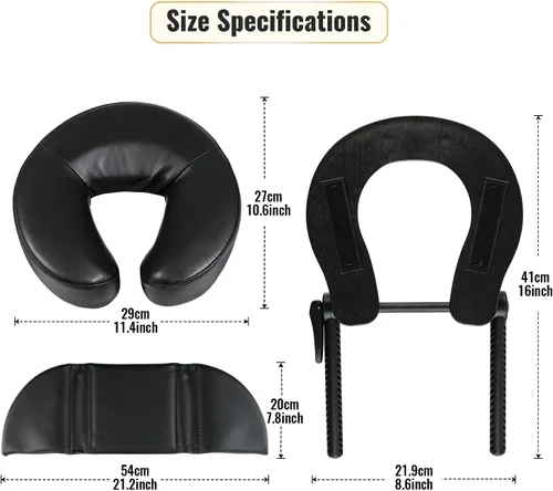 Vista 4 de TRENDBOX Kit de masaje de mesa boca abajo, almohada ajustable para reposacabezas