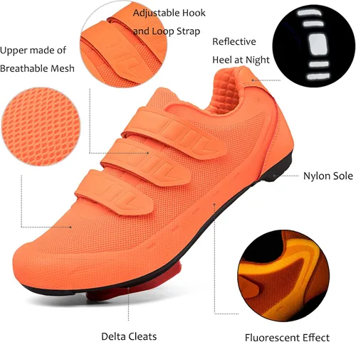 Vista 4 de Zapatos de ciclismo de interior para hombre, compatibles con Peloton, zapatos de ciclismo con clip de tacos Delta, pedal al aire libre, SPD, zapatos