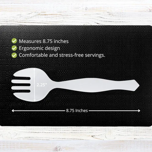 Vista 3 de PARTY BARGAINS Tenedores desechables de plástico blanco de 8.75 pulgadas, paquete de 24, utensilios de cocina resistentes para bodas, servicios