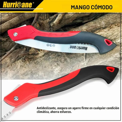 Vista 7 de HURRICANE Sierra plegable/implemento de poda de 10 pulgadas/engranaje de corte de madera/cortador de árbol de campamento con hoja curva SK5/dientes