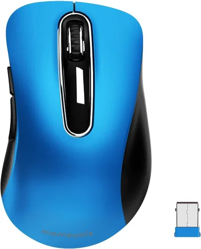 Vista 24 de memzuoix Ratón inalámbrico de 2.4G, mouse de computadora de 1400 DPI con receptor USB, ratones USB inalámbricos portátiles a batería para laptop