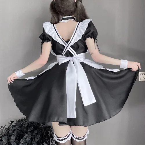 Vista 3 de Traje de cosplay sexy de sirvienta exótica romántica tentación francesa burlando pijamas japoneses ropa interior, talla única