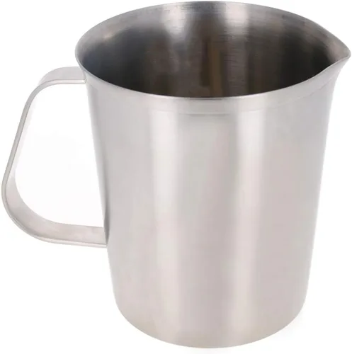 Vista 5 de Bettomshin 1 taza medidora métrica de 16.9 fl oz, taza medidora de acero inoxidable, taza de espuma de leche con marca y asa, tazas de mezcla