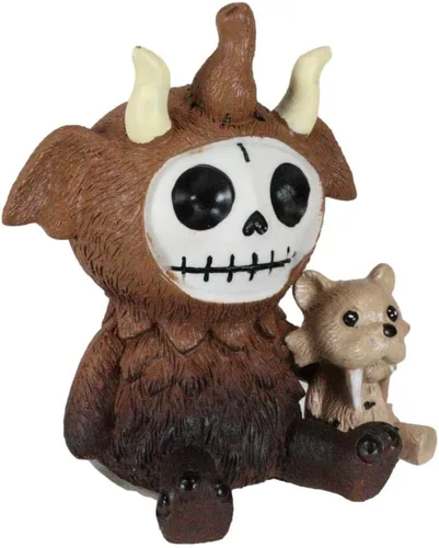 Vista 4 de Ebros Gift Furry Bones Warren, el mamut lanudo con diente de sable, esqueleto de tigre coleccionable, esqueletos, monstruo, Halloween, osario