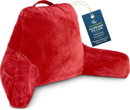 Vista 39 de Almohada Husband Mediana Negra, Respaldo para Niños, Adolescentes, Adultos Pequeños – Almohada de Lectura con Brazos, Altura Ajustable, Espuma